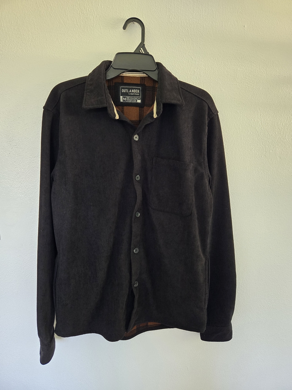 Outlander Men's Black Corduroy  Shirt Jacket
